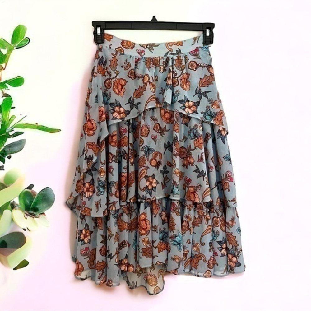 MISS SIXTY Blue Tiered Floral Landyn Skirt